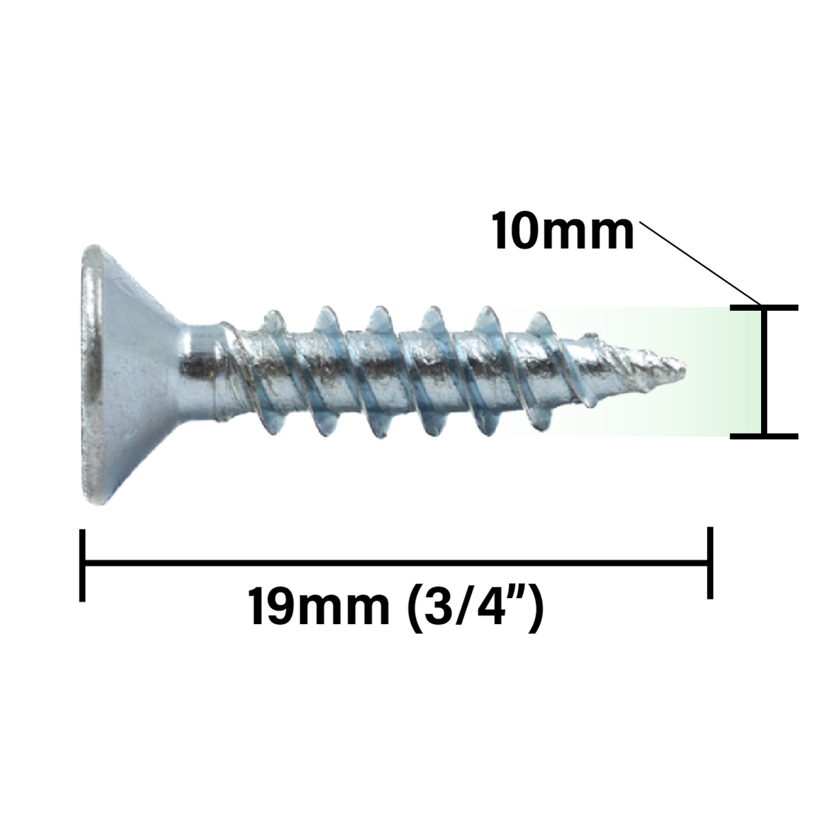 Rikä TWSR018 8 x 3/4in Woodscrew Twin-Thread CSK BZP in 200pk